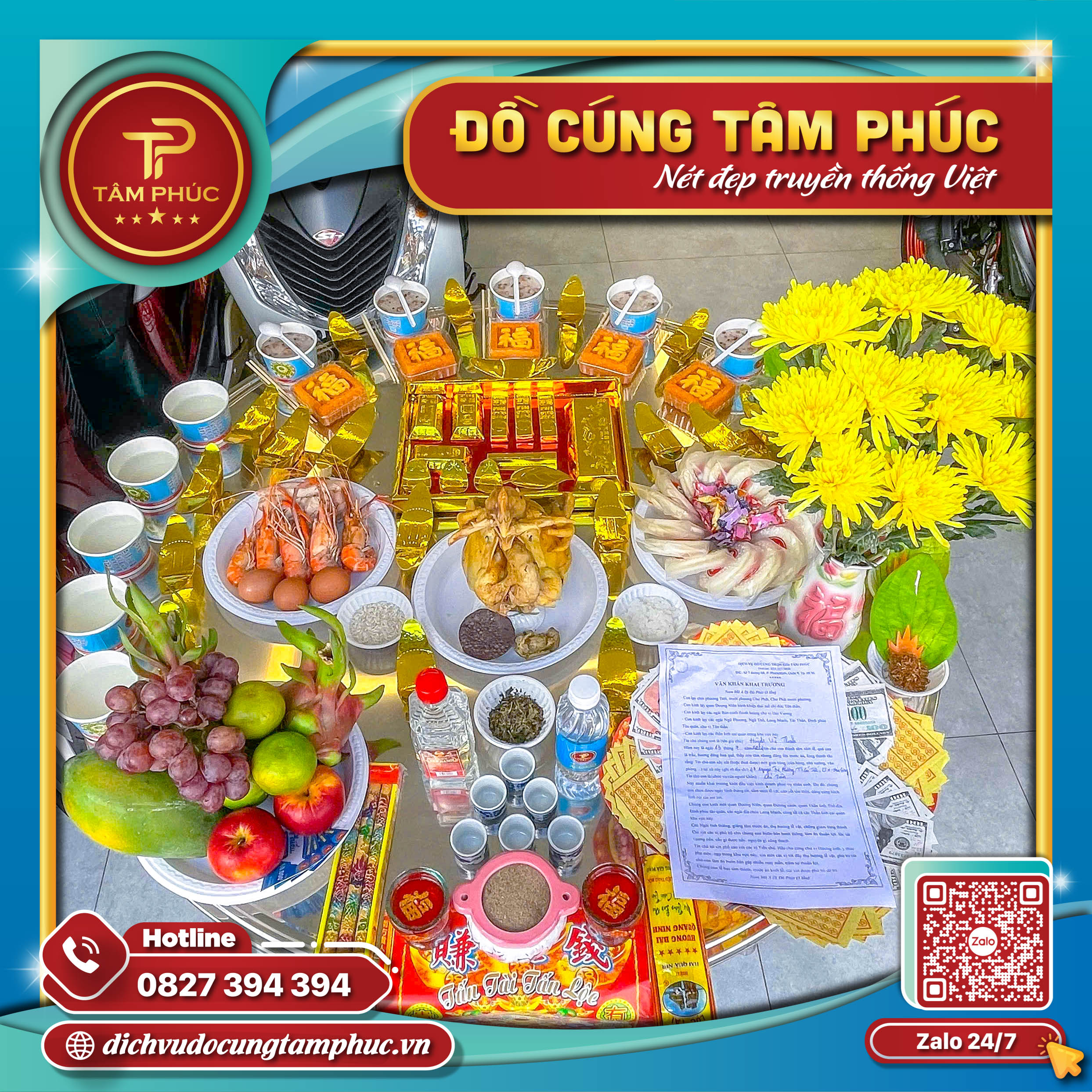 Mâm Cúng Khai Trương - Khởi Sự Hanh Thông, Bình An Thịnh Vượng.